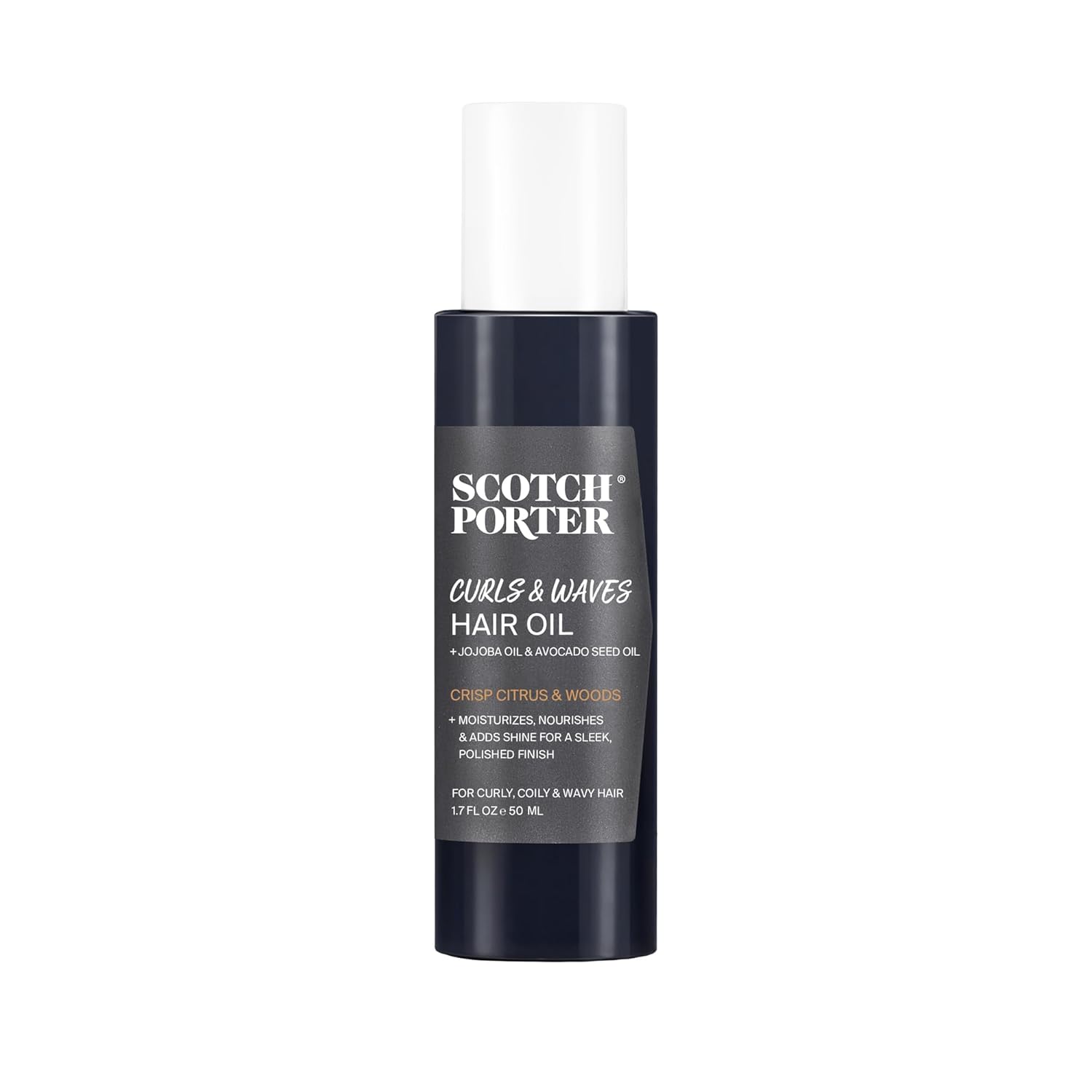 Scotch Porter Curls & Waves Hair Oil for Men | Seals in Moisture, Detangles & Prevents Frizz | Free of Parabens, Sulfates & Silicones | Vegan | 1.7oz 1 Pack - Image 1 of 7
