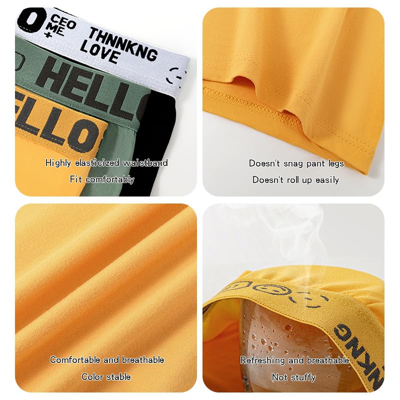 Men's 5 - Pack Colorful Underwear, Breathable, Durable & Comfortable with Hello Waistband Detail4