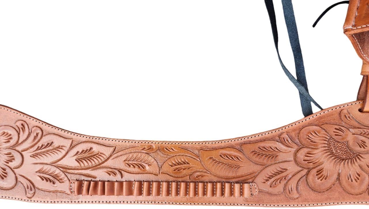 HIERLOOM LEATHERWORKS Full Grain Leather Western Dual Holsterr – Heritage Rough Rider & .38/.357 Revolvers – Cowboy Gun Belt & Holster for Men – 357 Magnum Holster