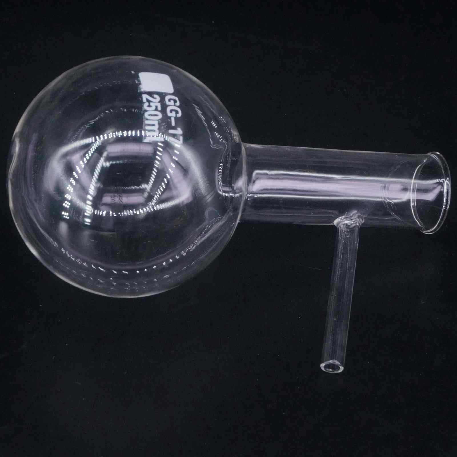 Matraz de vidrio de alto contenido en borosilicato Matraz de destilación de vidrio de borosilicato de 100 a 2000 ml de fondo redondo con brazo lateral(500ml)