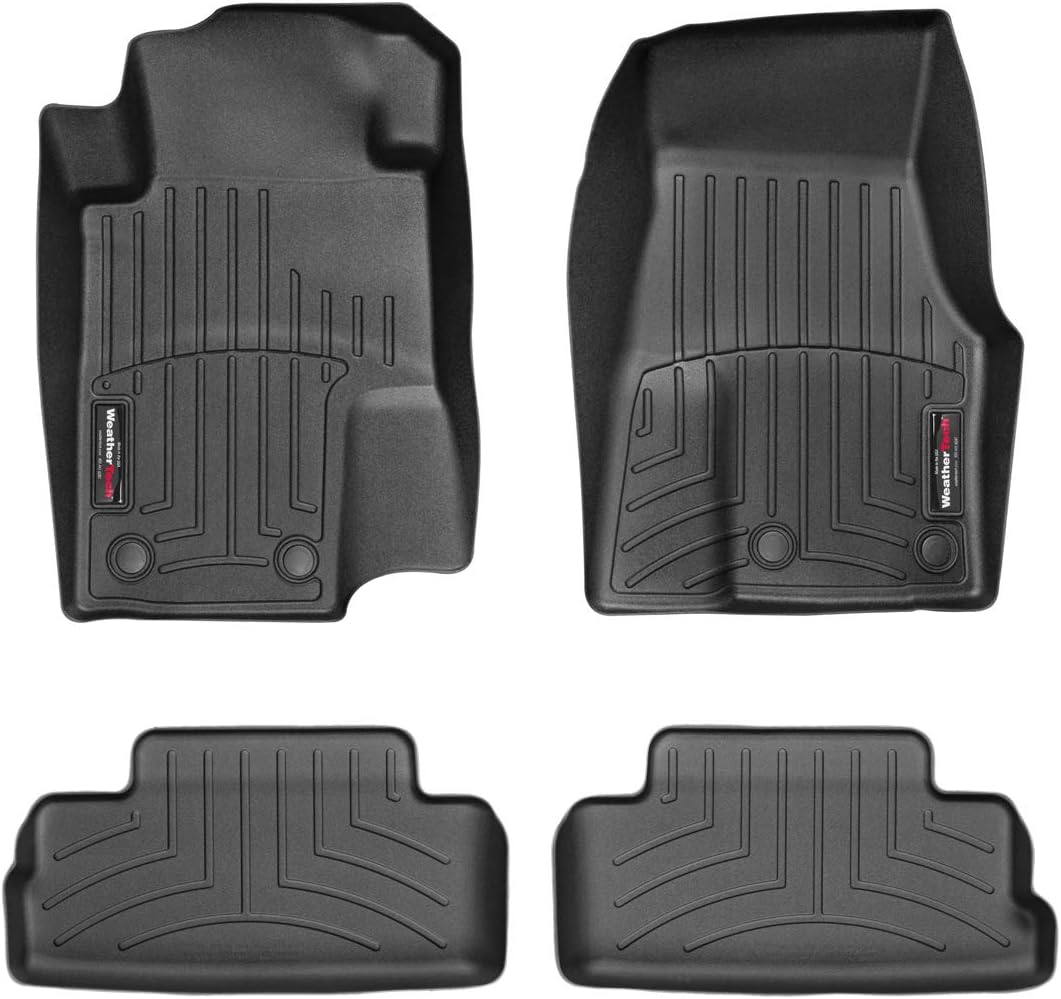 WeatherTech Custom Fit FloorLiners for Ford Mustang, Mustang, 1st & 2nd Row (444681-441392), Black