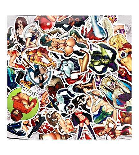 hotrodspirit - Lot de 50 Stickers pin up Sexy vulgaire Trash Autocollant Fond Blanc Femme