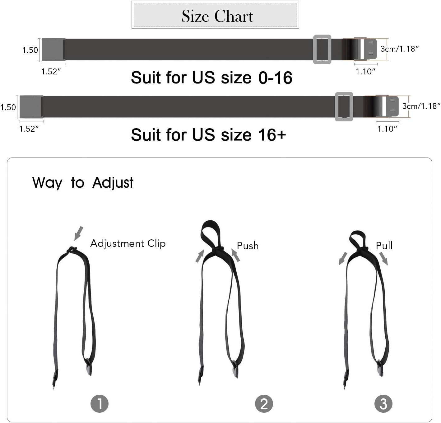 JASGOOD No Show Women Stretch Belt Invisible Elastic Web Strap Belt with Flat Buckle for Jeans Pants Dresses - Image 8