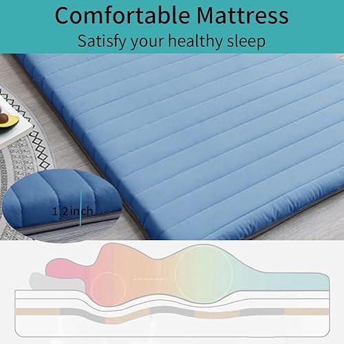 Miniatura 3 de Colchón de futón japonés de alto soporte, colchón de futón portátil, almohadilla para dormir adecuada para adultos y niños, estera plegable para