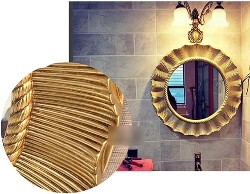 Miniatura 2 de Espejo de pared redondo para baño, espejo decorativo de pared de granja, espejo de pared rústico, para sala de estar, entrada, espejo de tocador de