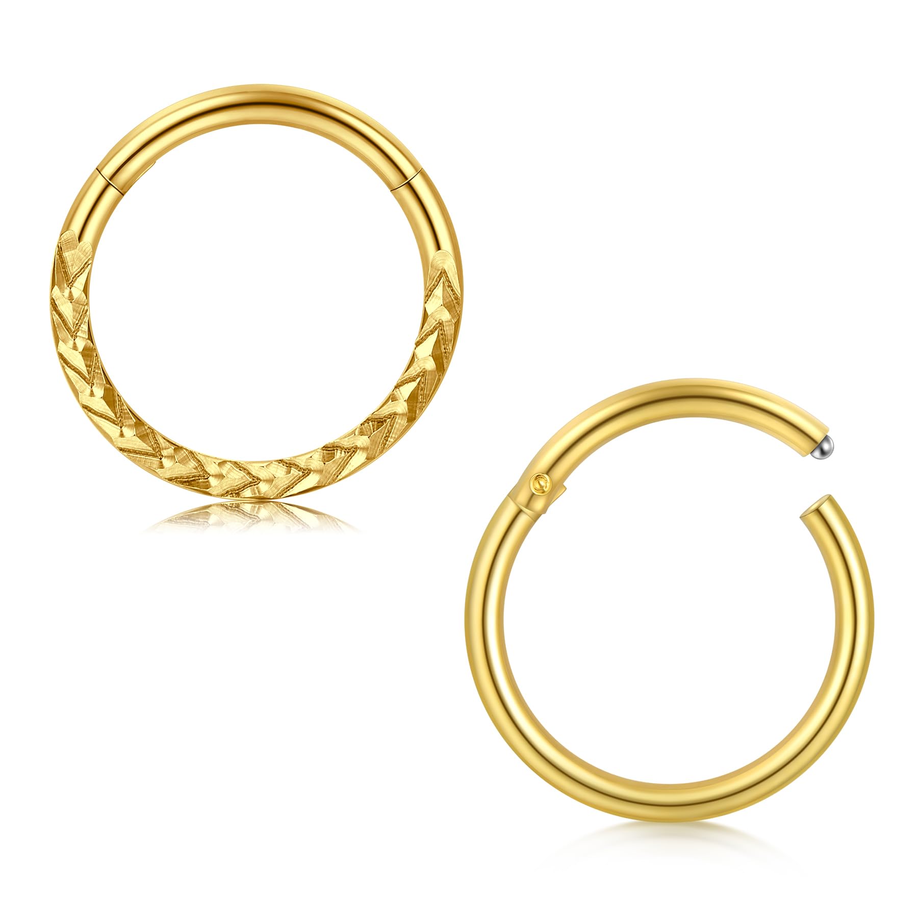 WillTen 16G Nasenpiercing Ring Silber, 8mm CZ Opal Septum Piercing Chirurgenstahl Scharnier Klicker Segment Nase Ringe Knorpel Helix Tragus Conch Rook Piercing Schmuck für Frauen Mädchen