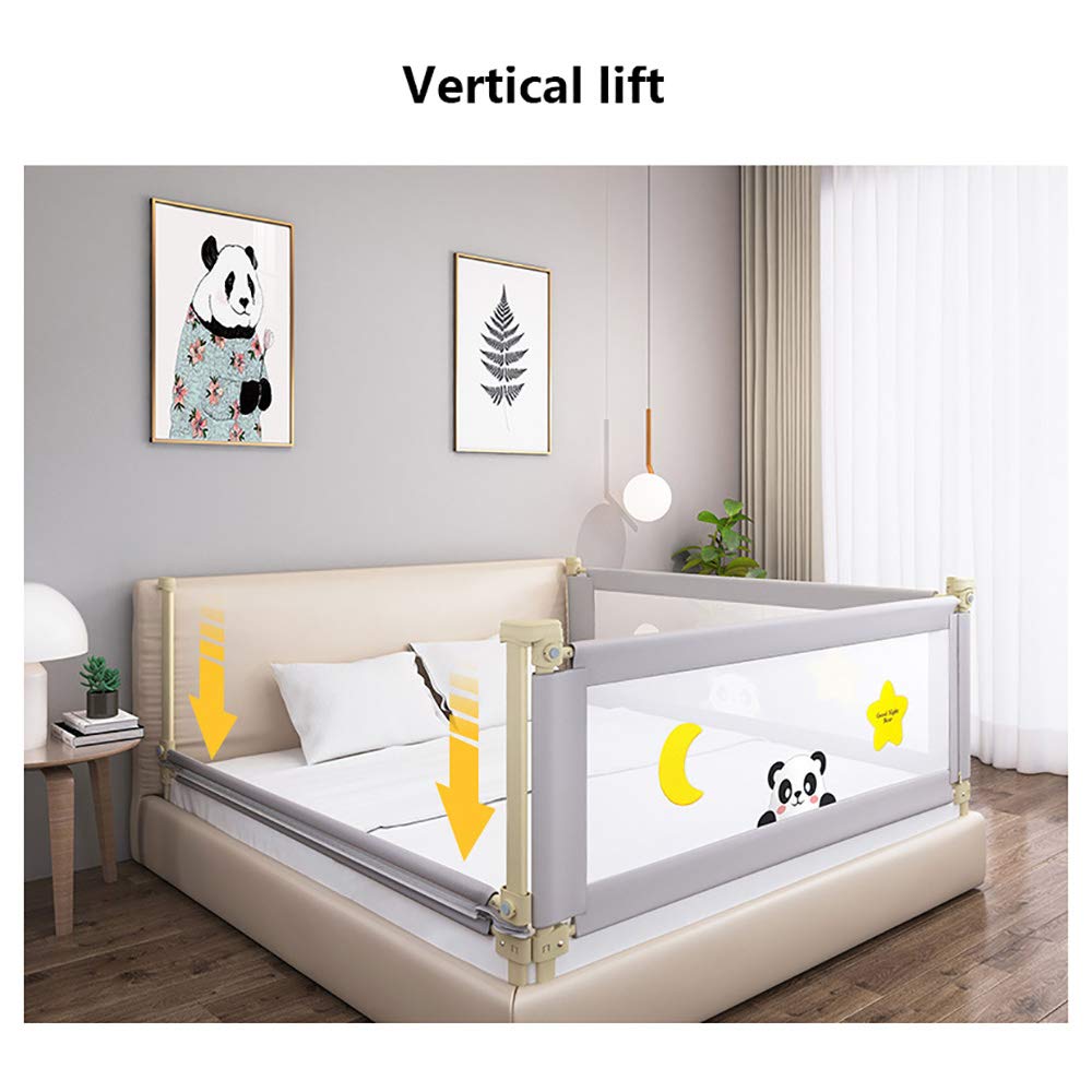 Barandilla para Cuna, Bisel de cabecera Ajustable con elevación Vertical para niños, Valla de Cama con conexión anticolisión, Verde, 1,8 m