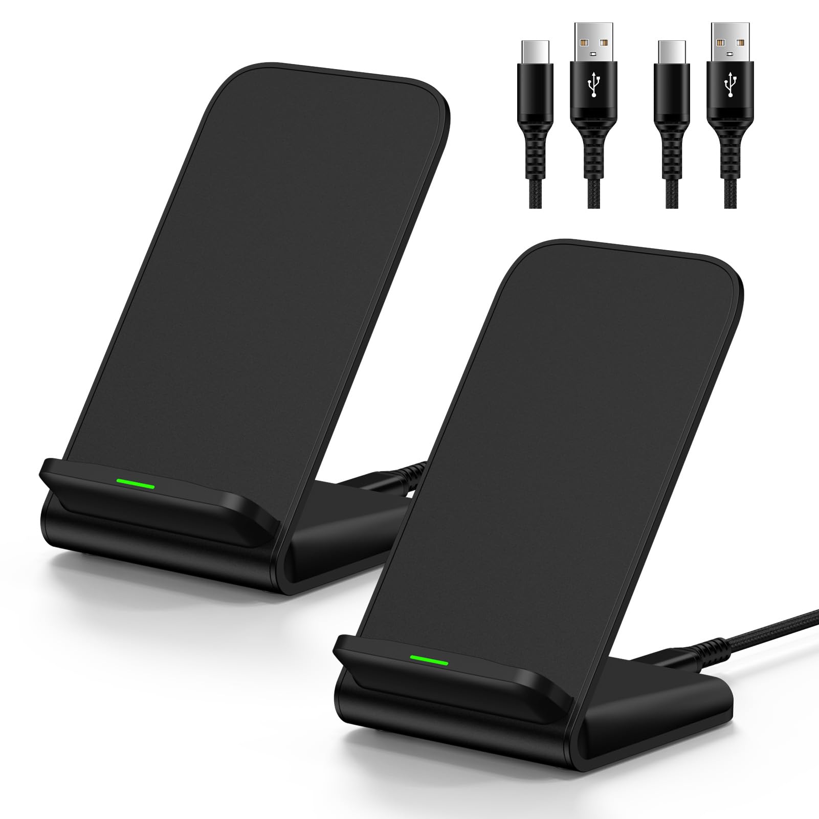 Wireless Charger Stand for Samsung Galaxy S25 Ultra Edge S24 Z Fold Flip 7 6 5 S23 S22 S21 S20 S10,15W 2Pack Google Phone Charger Wireless Fast Charging Station for iPhone 16 15 14 13 12 11 Pro Plus