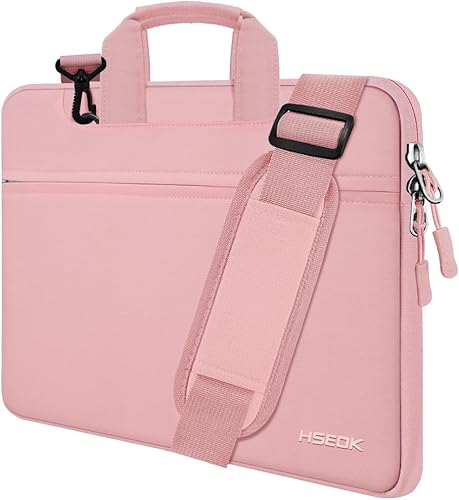 Miniatura 29 de Hseok Bolsa de hombro para laptop de 15, 15.6, 16 pulgadas, maletín, compatible con MacBook Pro de 16 pulgadas 2025-2019 M4 M3 M2 M1, Mac 15.4 Negro