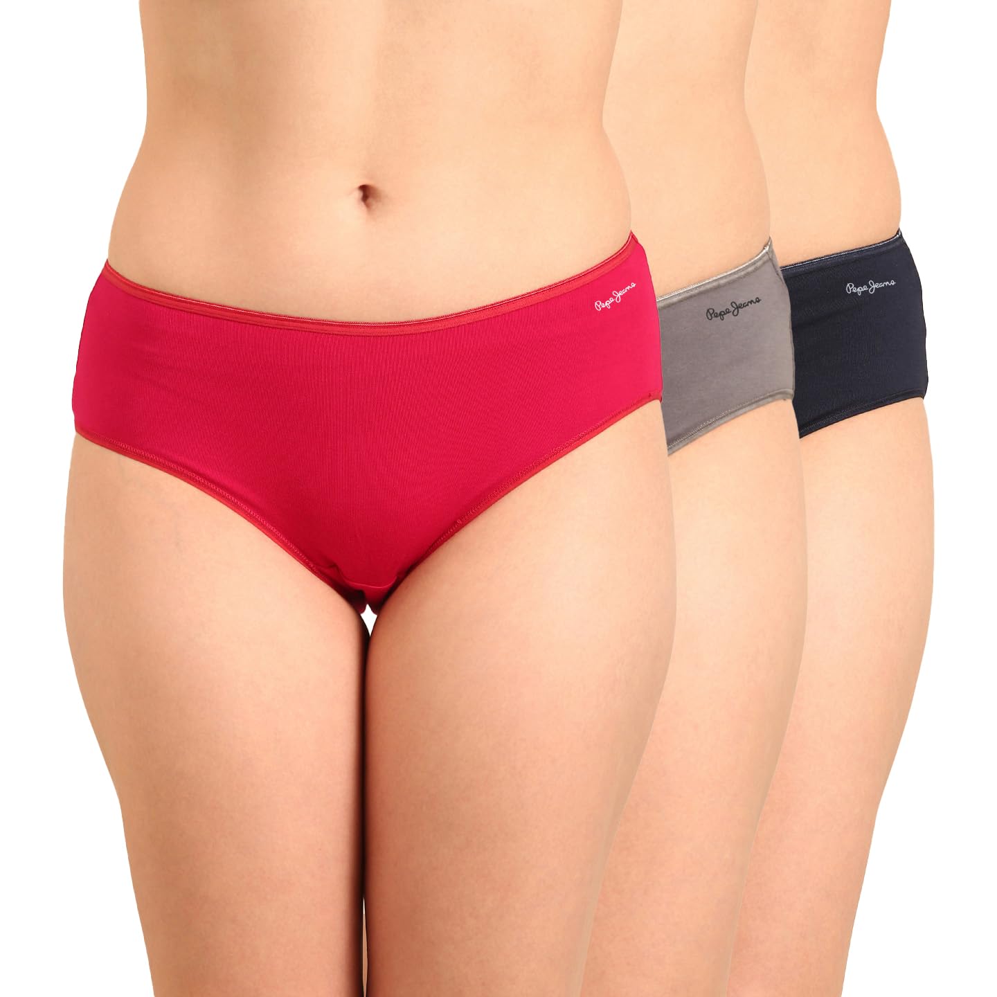 pepe jeans Women's Cotton Blend Classic Solid Briefs-picture-21