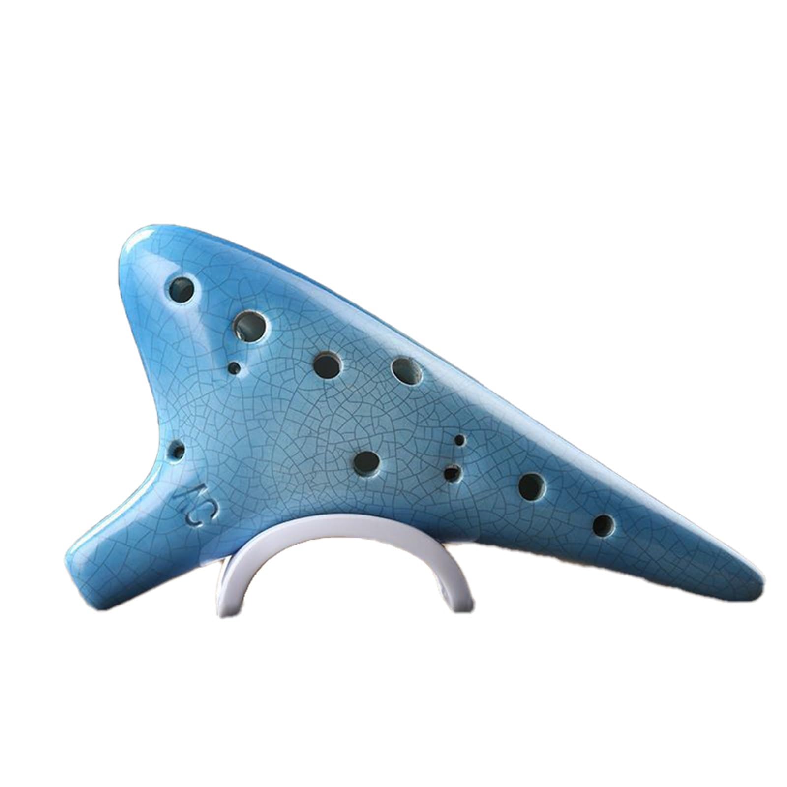 Ocarina Per Principianti Ocarina 12 Fori C-tune Beginner AC Professional Beginner Adult Ice Crack Ocarina(Blue 1)