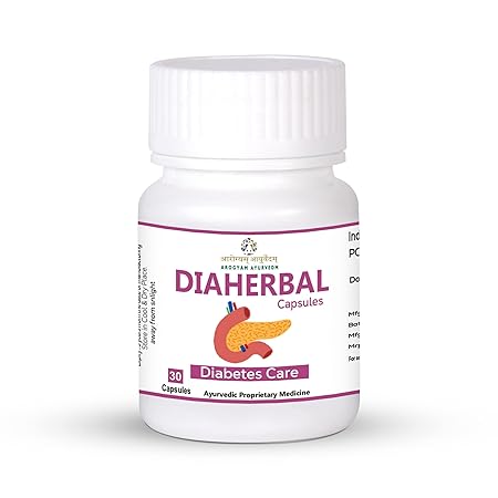 Arogyam Ayurvedm Diaherbal helps in Diabetes, Blood Glucose Wellness - 30 Capsules