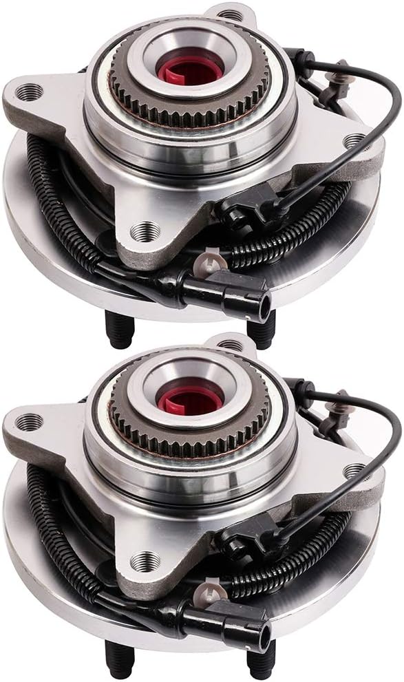 SCITOO Wheel Hub Wheel Bearing Assembly Front 515119 Compatible with 2009-2010 for Ford for F-150 6 Lugs with ABS 2pcs 4WD Only