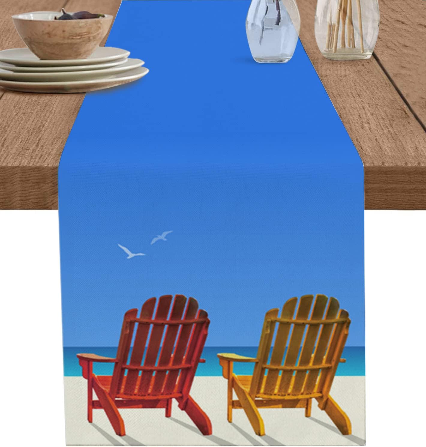 Summer Beach Table Runner 48 Inches Long Farmhouse Dress