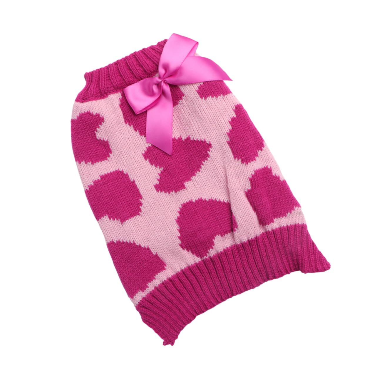 Housoutil 3 Pièces Saint Valentin pour Animaux de Compagnie Pull-Over Sweats à Capuche Chauds vêtements de fête pour Animaux de Compagnie Pull pour Chien Hiver Veste avec Chapeau Robe