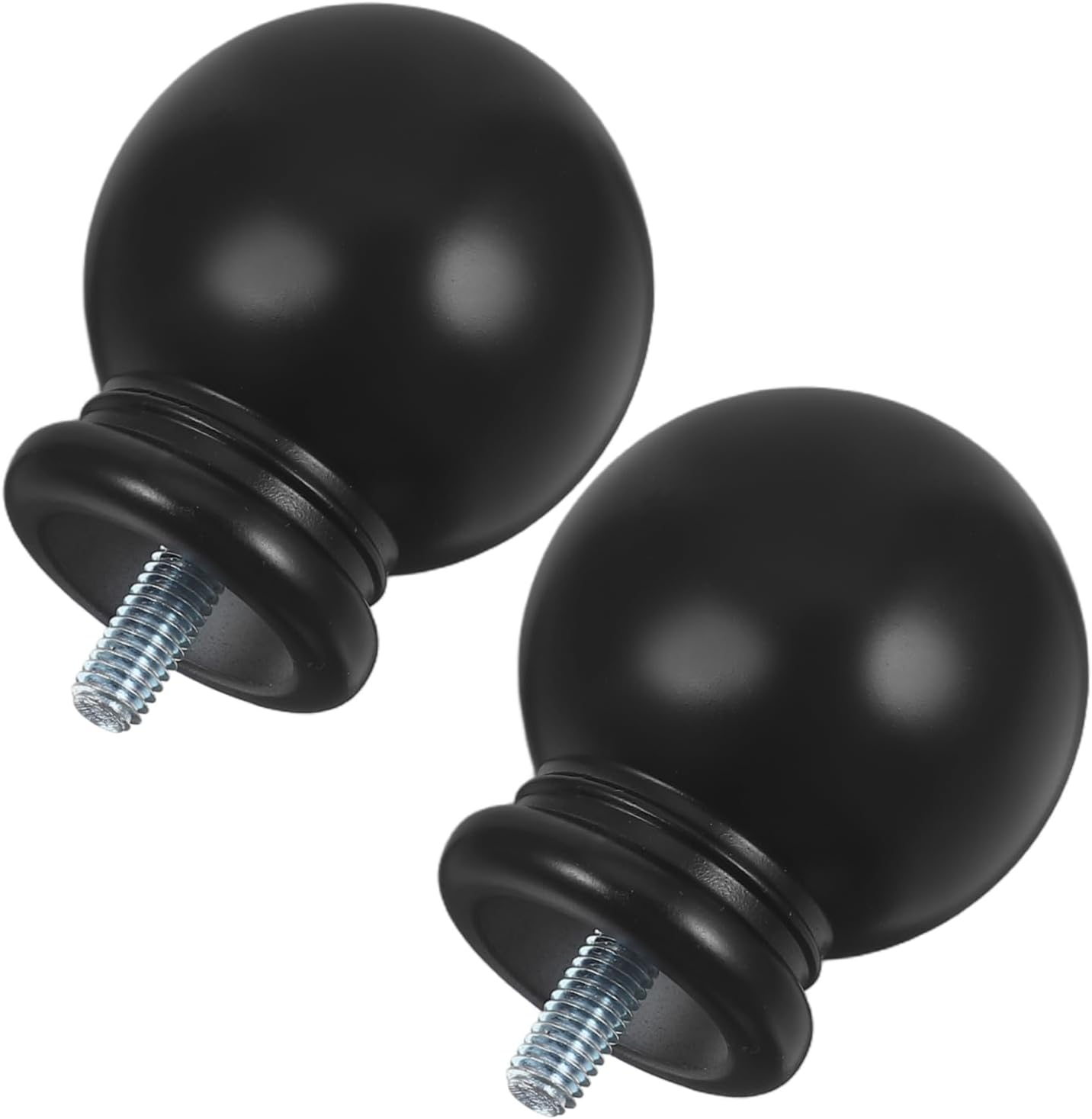 Ciieeo 2pcs Black Curtain Rod Finials Elegant End Caps for Window Treatments Easy to Install Modern Design for Home Decor Replacement for Curtain Rod Ends
