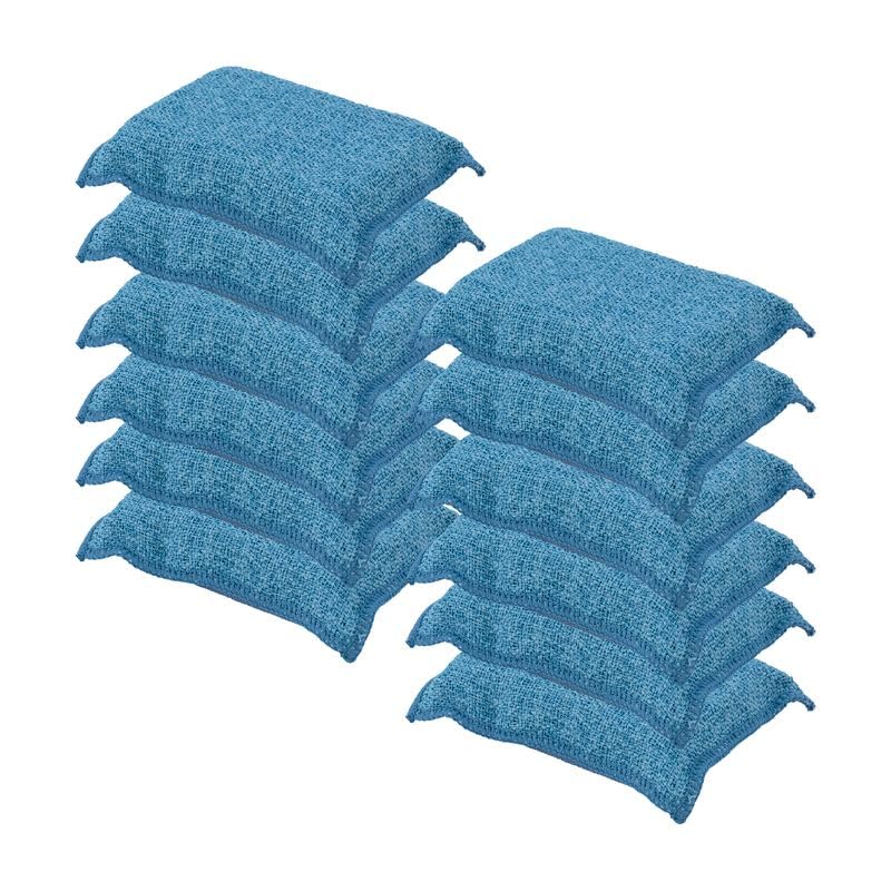 Image of Miracle Microfiber Scrubbing Sponge, Blue Extra Scrubbing Power Kitchen Sponge, Sink, Pot, Pan and Dish Washing, Super Absorbent and Rapid Drying, 12-Pack, by Superio