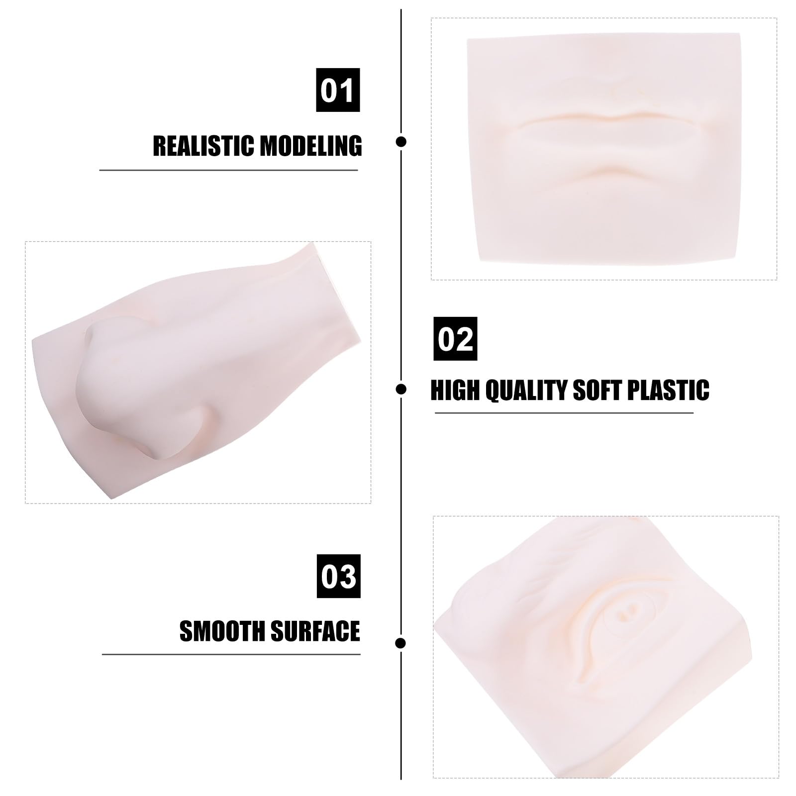 Modello Creativo di Organo di Senso in Plastica Morbida Bianco per Schizzo e Pittura, Superficie Liscia, per Decorazione e Studio in Camera da Letto