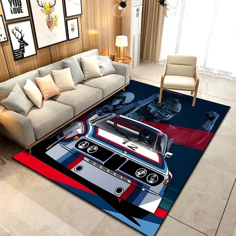 Tapis BMW E30 motif voiture classique 60x90 cm N2116 pour déco maison
