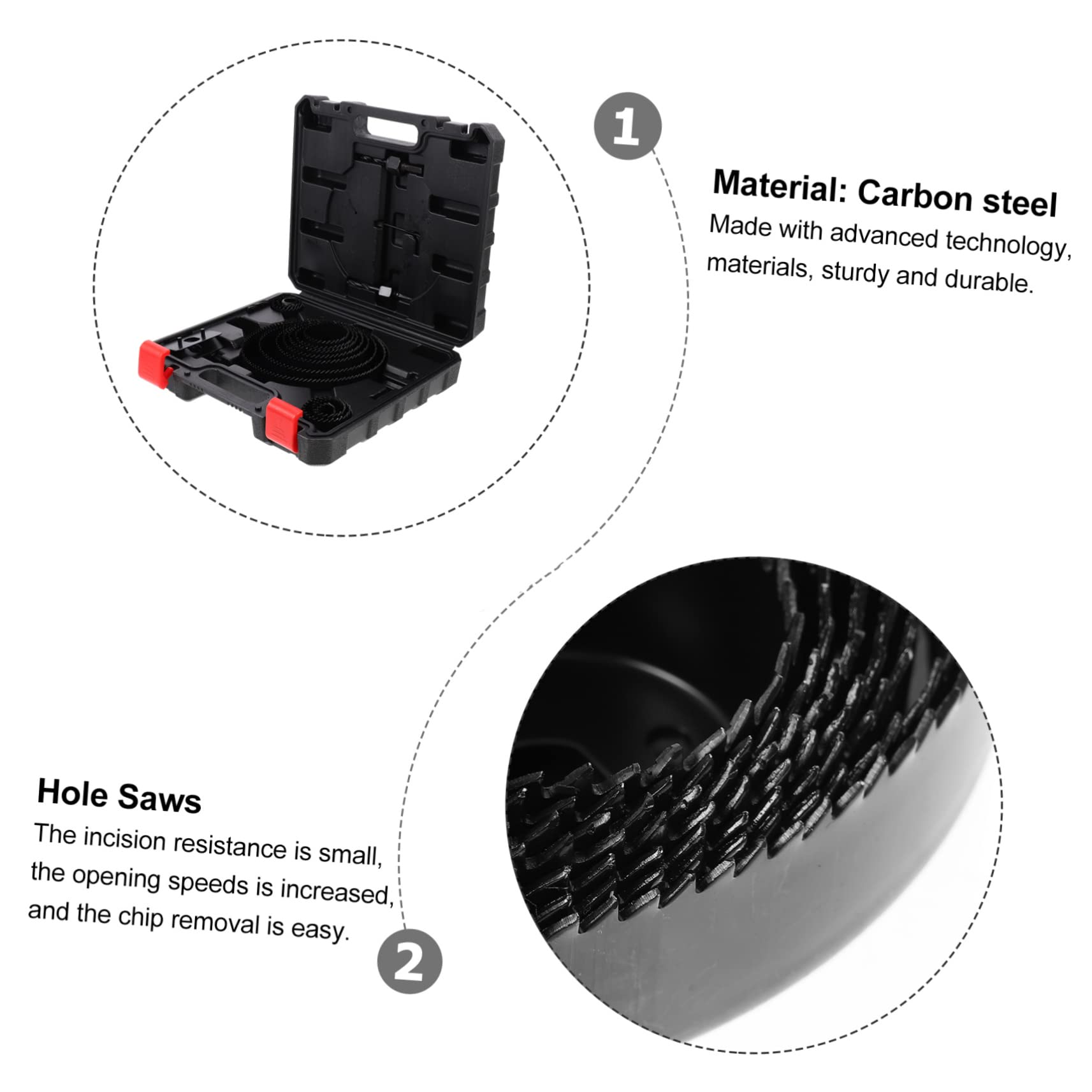 SEWACC Adjustable Hole Saw Kit 19-152mm Heavy Duty Drill Bits for Wood Door Hole Saw Pilot Drill Bit