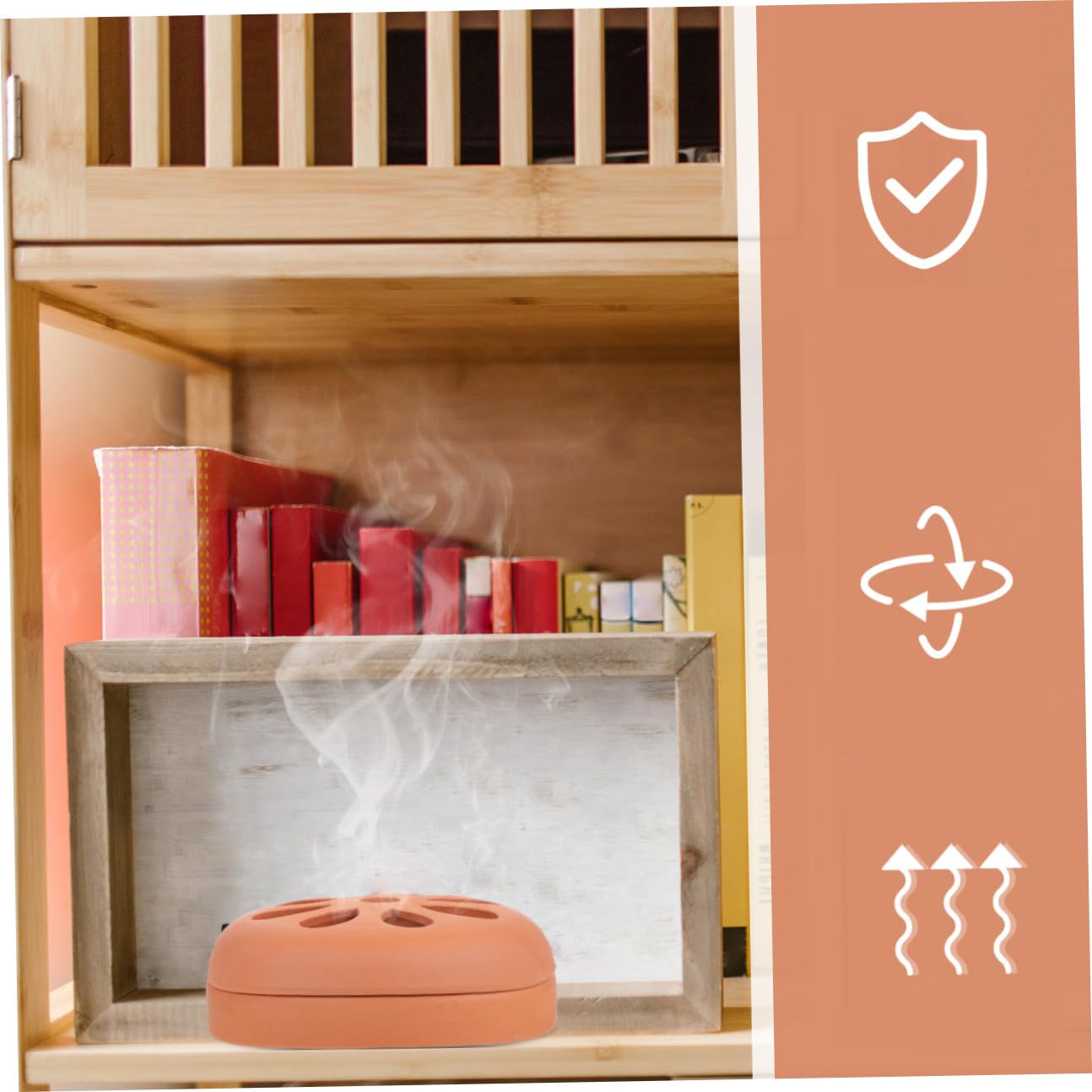HOMSFOU Porta Zampirone Bruciatore Affidabile in Terracotta 2 Pezzi Coperchio Traforato per Uso Esterno, per Pesca e Campeggio