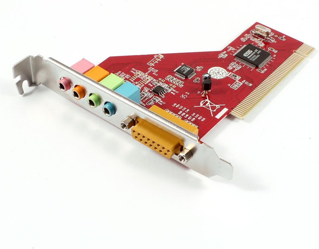 Midi Game Port 15 Pin 4 Channel 3D Audio Stereo Internal PCI Sound Card Red