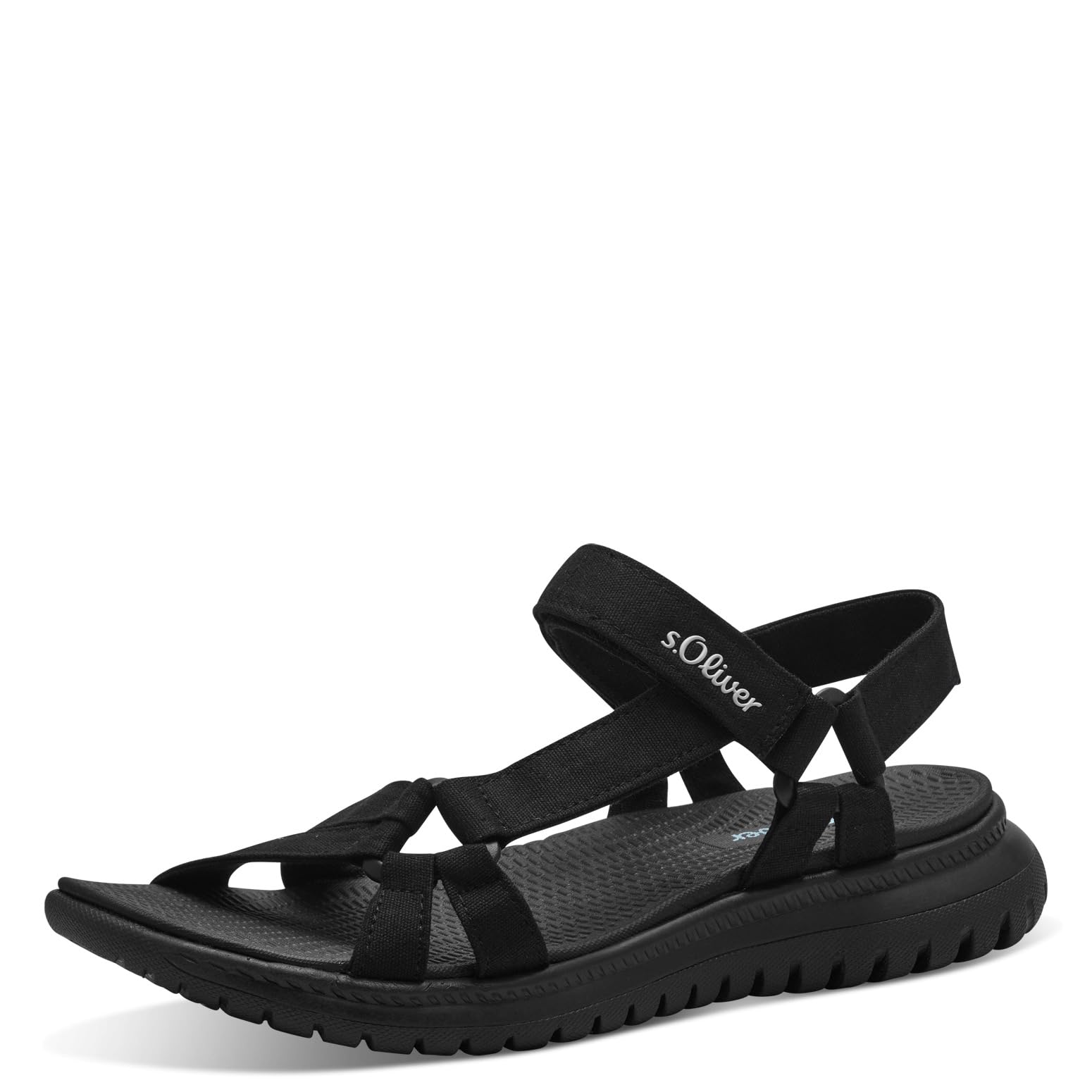 s.Oliver Women's Flat Sandals with Thick Sole Comfortable, black, 6 UK