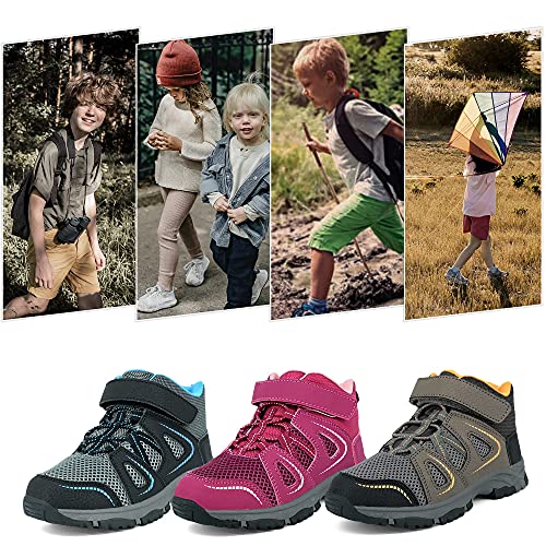 Yeskis Kids Hiking Shoes Girls Hiking Boots Breathable Durable Lightweight Outdoor Tennis Sneakers For Little Kid Purple Size 3 #TOP6