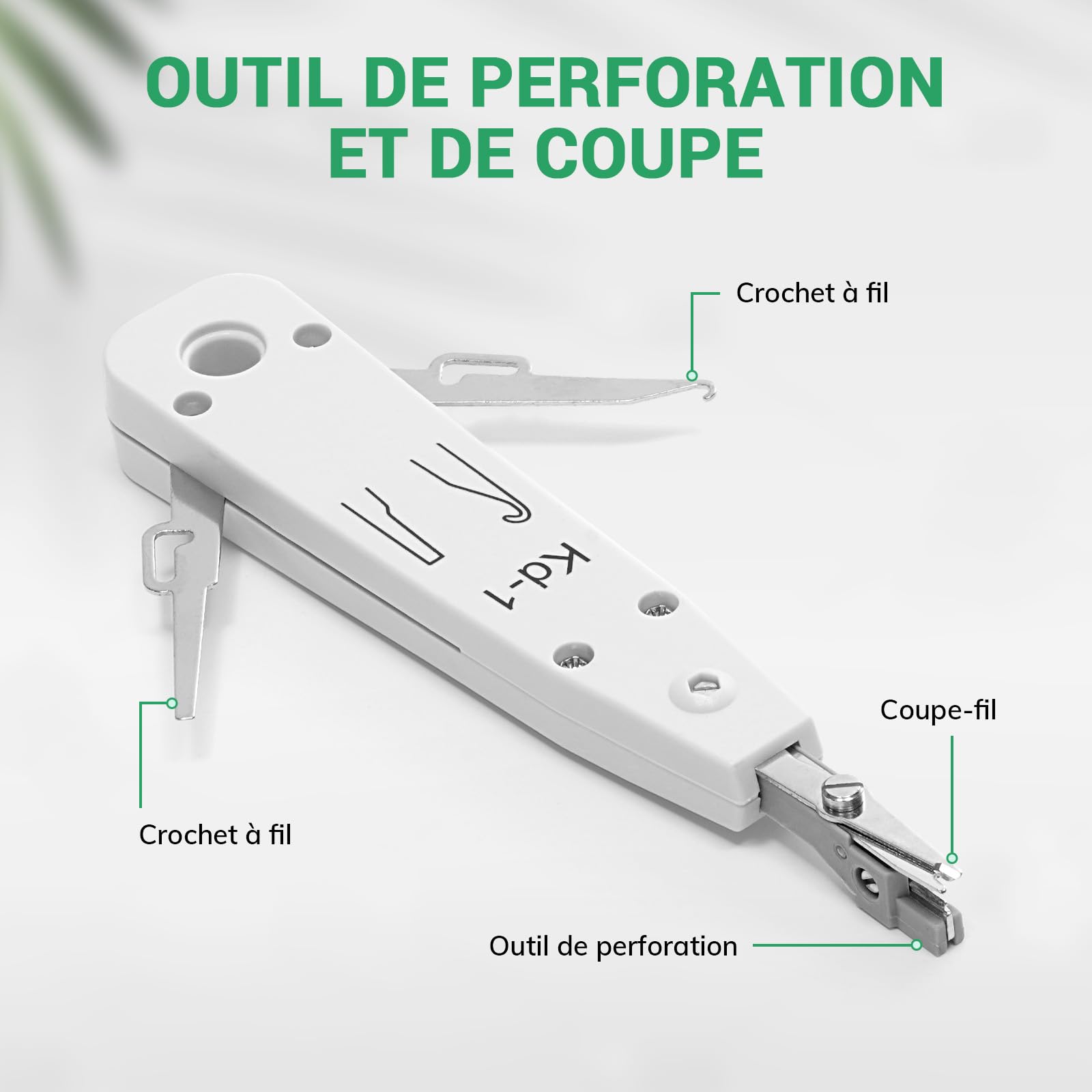 SGILE RJ45 Kit de Sertissage, Couteau à Dénuder à Sertir Traversant, Cat5 Cat6 Cat7 Tout - en - Un, Kit de Sertissage Ethernet Réseau, Kit Réparation Réseau, 50 Connecteurs CAT6