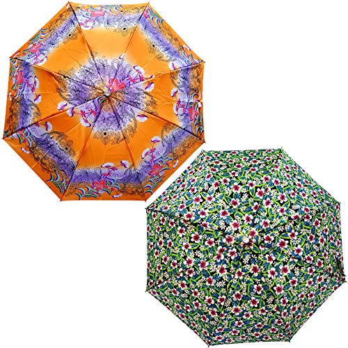 RAINPOPSON 2 Fold Printed Umbrella Big Size Umbrella for Women Stylish