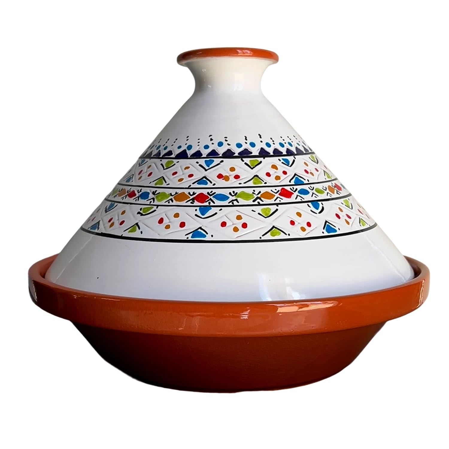 Tajine en Terre Cuite XL 32 cm – Authentique Marmite Ethnique Marocaine/Tunisienne avec E-book Gratuit 0212242001
