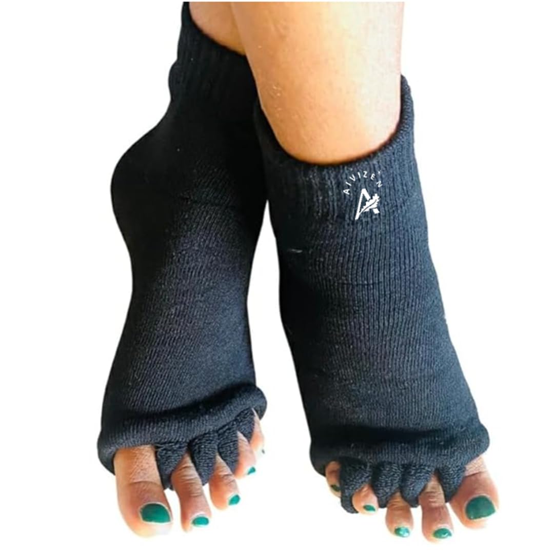 Aivizen® 5 Toe Separator Cotton Socks, Socks with Bunion Corrector, Foot Alignment Socks and Foot Pain Relief, Toe Separator for Men and Women (Grey) (B0CPPKLLPR) Amazon Price History, Amazon Price Tracker