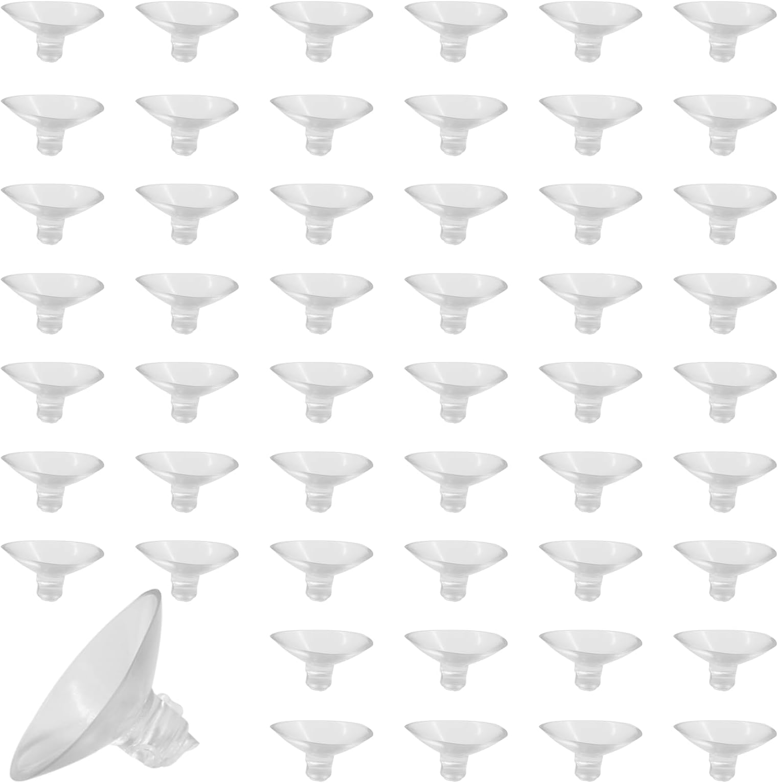 PHITUODA 50 Pack Small Suction Cups 25mm, Suction Cups with Holes for Glass Table Tops,Prevent Table Tops Sliding and Home Decoration