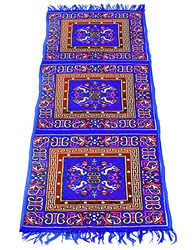 Image of Kuber Industries Velvet Bed Side Runner /Home /Kitchen /Living Area /Office Entrance and Multi Purpose Runner 6 Feet x 2 Feet (Sky Blue) - CTKTC045672