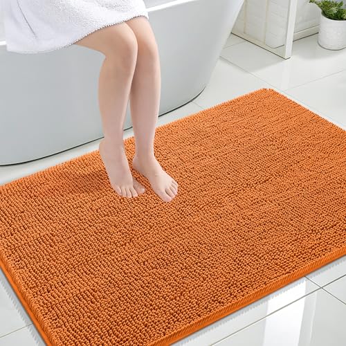 Image of OLANLY Large Bathroom Rugs 44x32, Extra Soft Absorbent Chenille Bath Rugs, Rubber Backing Quick Dry, Machine Washable Bath Mats for Bathroom Floor, Tub and Shower, Home Decor Accessories, Clay