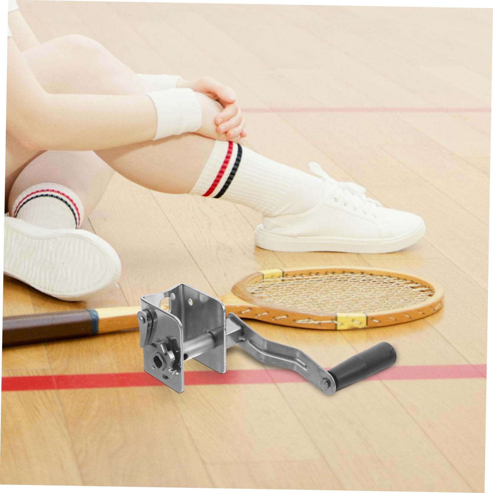 Tendi Rete Manuale in Ferro per Pallavolo e Badminton, Portatile Resistente per Sport All'aperto
