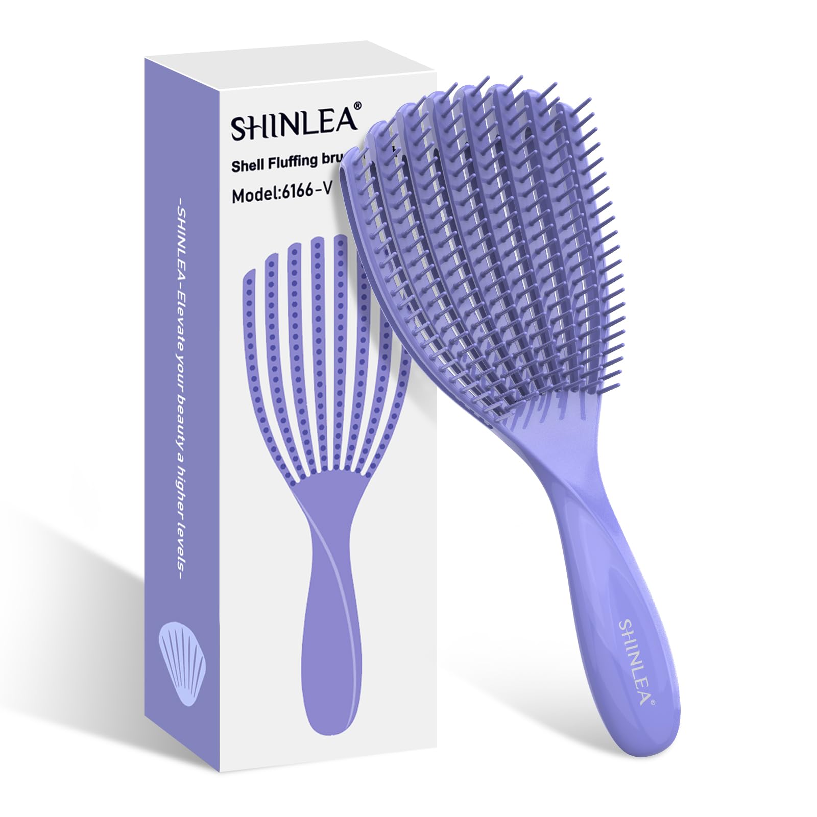 Cepillo Pelo - SHINLEA Cepillo para Desenredar el Cabello Rizado,Cepillo con Ventilación para Secar y Peinar el Cabello-Elimina los Nudos,Cepillo pelo Antitirones para Mujere,Hombre y Niño(Morado)
