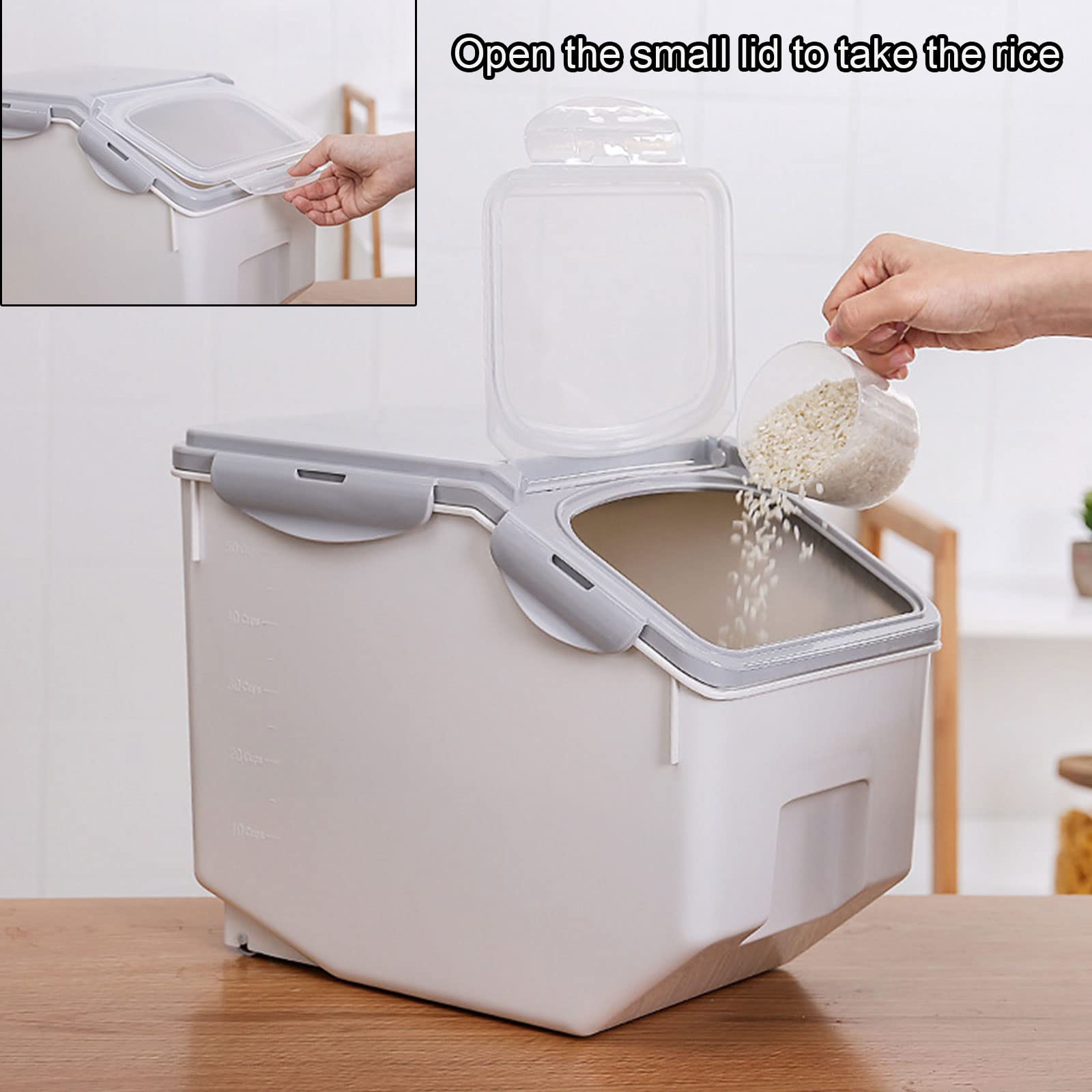 Barattolo PortaRiso E Alimenti In PP Con Coperchio Ermetico – Design A Imbuto, Capacità 1,9/2,5L, Per Pasta, Zucchero E Tè
