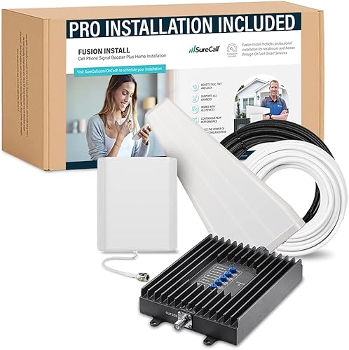 SureCall Fusion Install - Amplificador de señal para teléfono celular con instalación profesional, 5G/4G LTE Verizon AT&T Sprint T-Mobile, paquete
