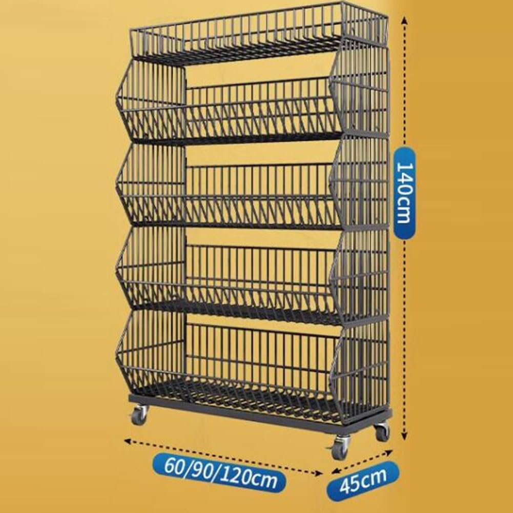 Cesto Di Verdure Da Frutta, Carrello Impilabile Del Cesto Del Filo Metallico Scaffali Promozionali Per Supermercati Multistrato Espositore Rack Per Farmacia Per La Cucina ufficio Domestico ( Colore :
