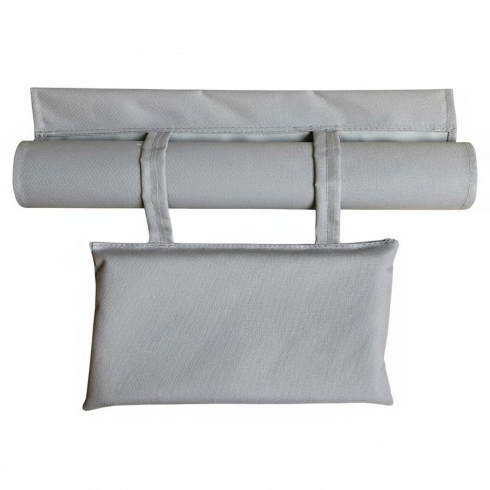 Long-Lasting Beach Chair Textile Sling Deck Chair Replacement Canvas Includes Pillow Folding Lounger Replacement Cloth for Poolside, Patio, Balcony, Gray with Pillow-image-37
