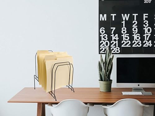 Miniatura 8 de Organizador de archivos 1InTheOffice para escritorio con inclinación de metal, con 8 compartimentos, negro, Negro