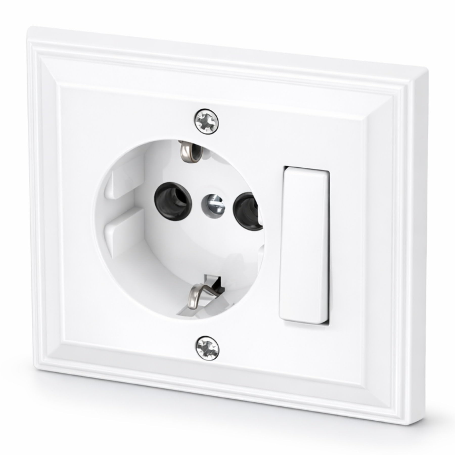 Recessed Outlet, Universal Switch, All in One, G1 Series Pure White