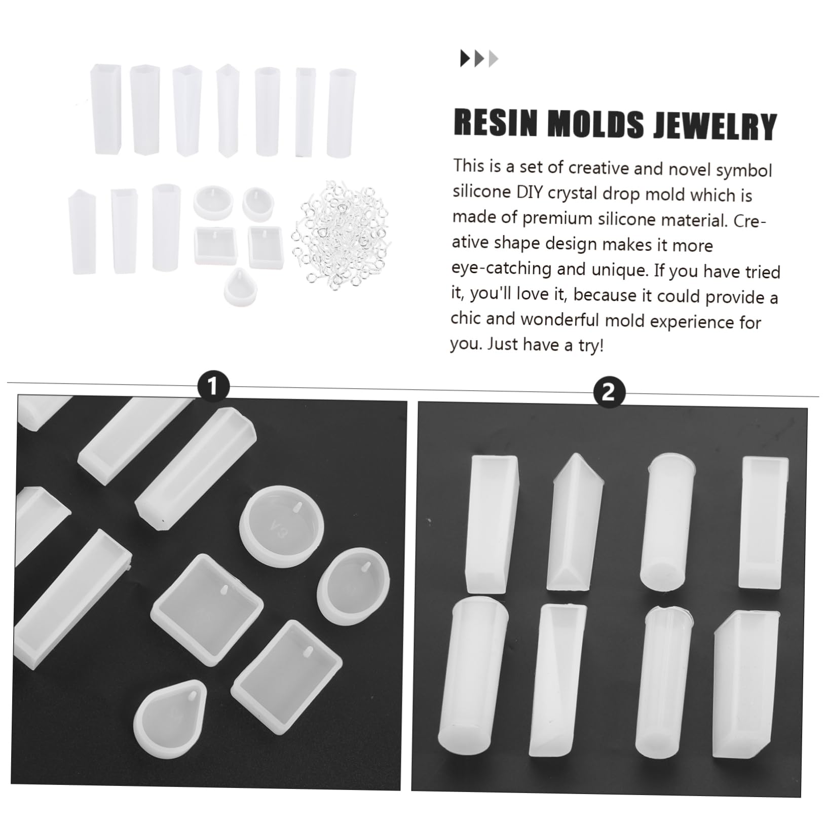 LALAFINA 4ensembles Moule Silicone pour Création De Bijoux avec Accessoires Kit De Fabrication De Pendentifs Et Charms pour Et Décoration