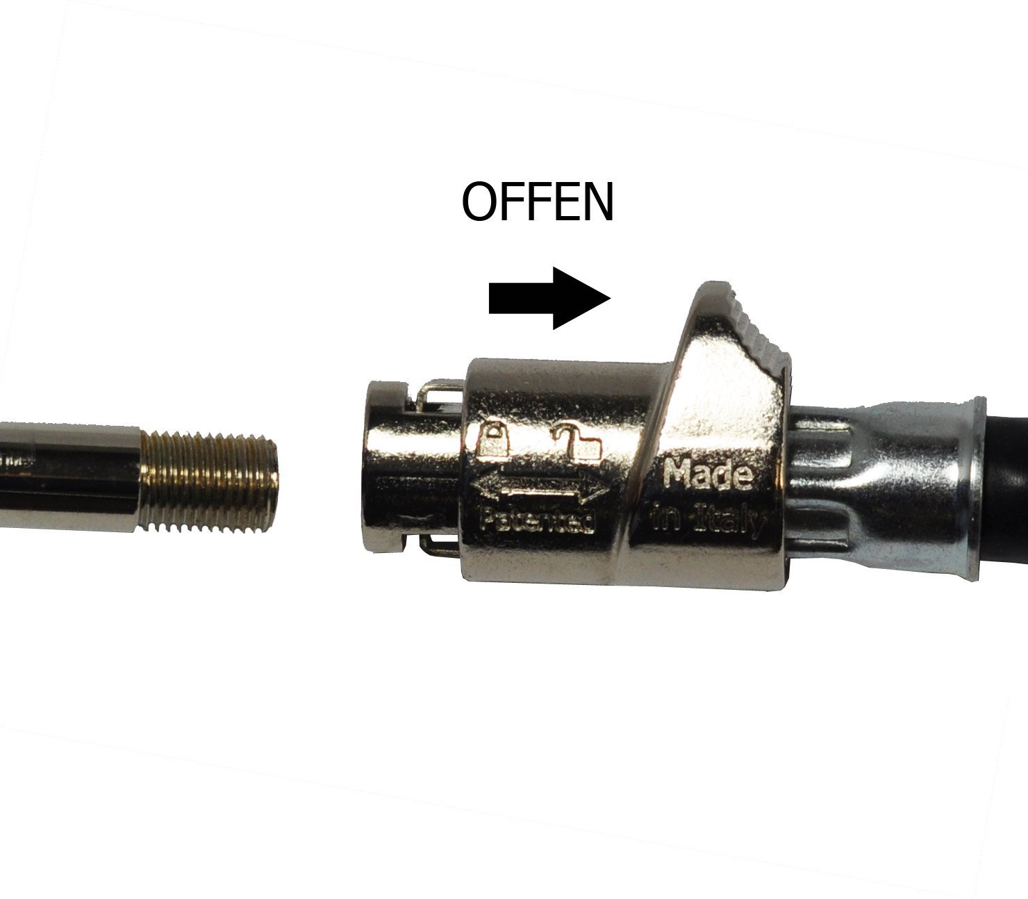 Tyre inflator set with petrol station plug SKS lever plug and patent plug/valve plug