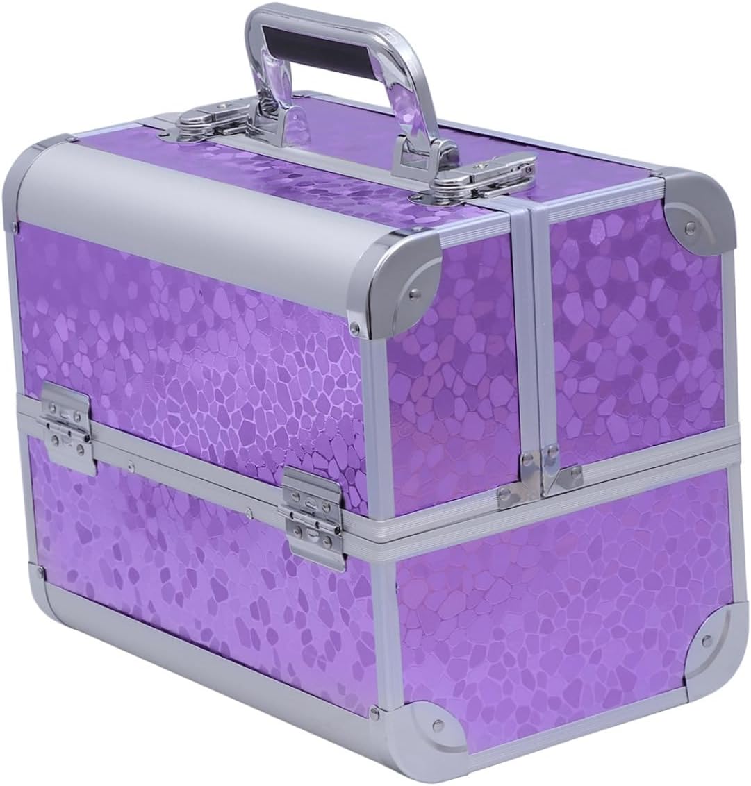 NOLITOY Travel Vanity Mirror Makeup Box Aluminum Alloy Large Capacity Organizer Case Professional Cosmetic Organizer Jewelry Box Portable Storage Box