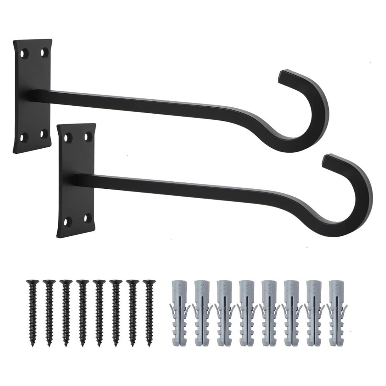 HUWOYG 2 Pcs 10inch Heavy Duty Plant Hangers Outdoor Or Indoor Bird Feeder Hanger Metal Wall Hook for Plants