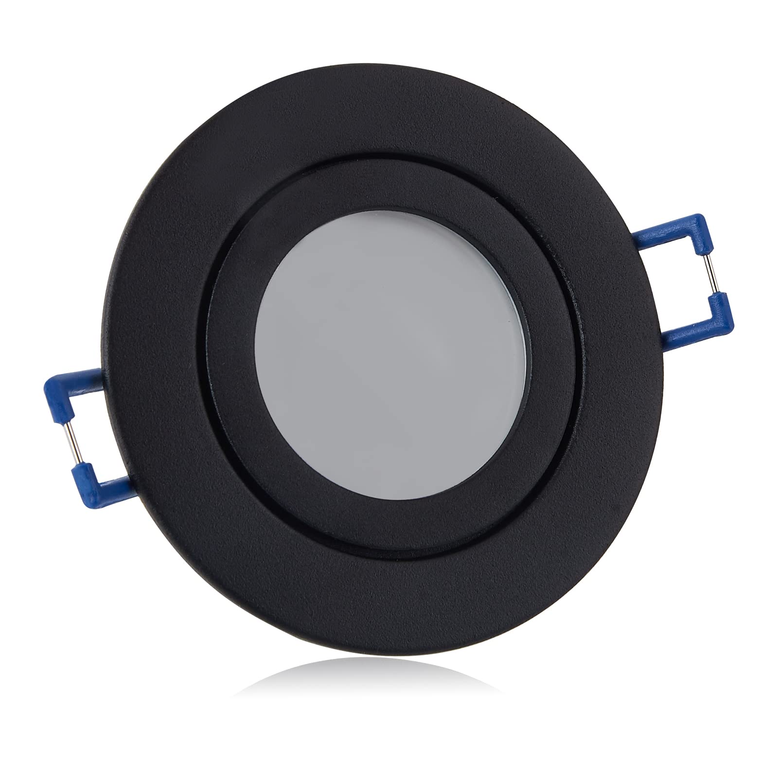 LED Spots Lampe Leuchte dimmbar Keramik Flach 230V 5W Warmweiß IP44 Schwarz Set (3er Pack)