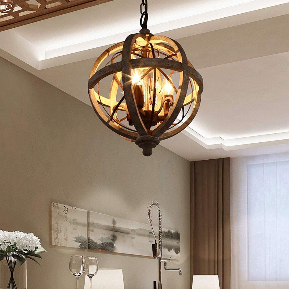 Générique 3-lekka lampa sufitowa w stylu industrialnym, regulowany żyrandol globusowy, vintage Shabby Chic design do przedpokoju, gniazdo e14
