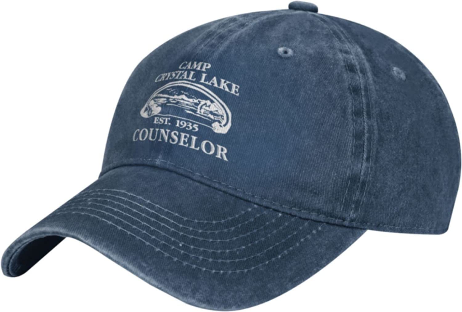 Fifbird Unisex Navy Cowboy Baseball Cap Camp Crystal Lake Adjustable Trucker Cap Baseball Cap